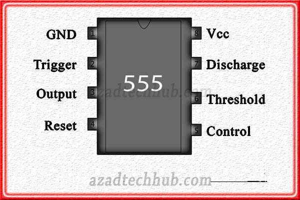Pins Configuration of 555 Timer IC