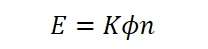 Alternatively, expressing the speed in revolutions per second n=N/60, and considering the number of poles and conductors per parallel route Z/A) as constants, Equation (5) can be represented as
