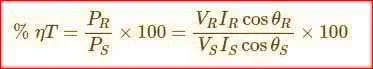 Efficiency of Transmission Lines