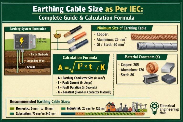 Earthing Cable Size as Per IEC 60364-5-54: Formula & Guide 1 Earthing Cable Size as Per IEC Complete Guide & Calculation Formula