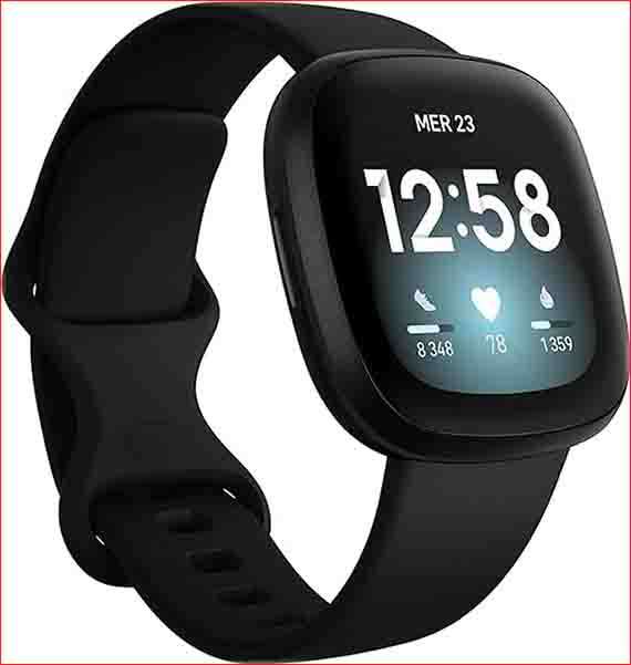 Fitbit Versa 3 Health & Fitness Smartwatch - Black/Black