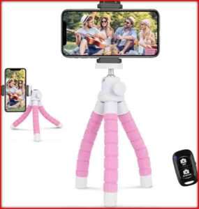 UBeesize Pink Phone Tripod with Wireless Remote