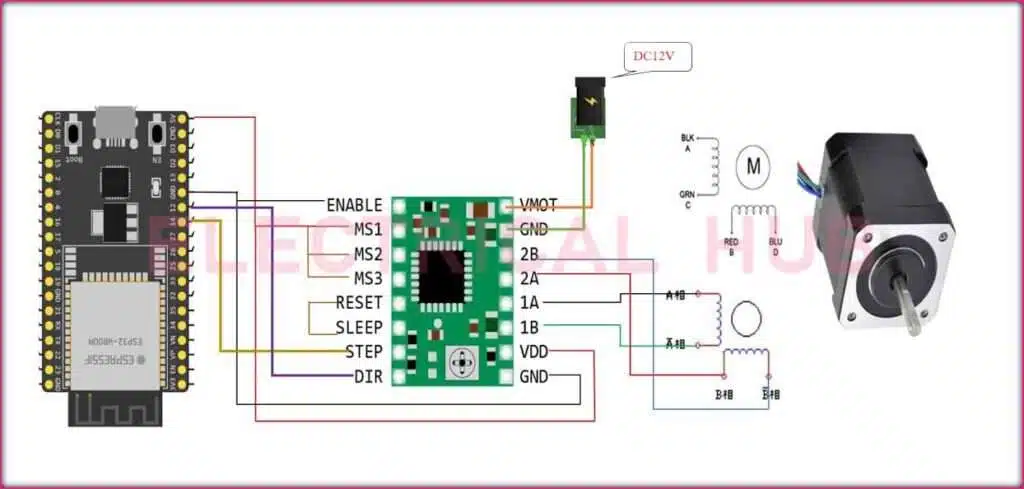 A4988 Stepper Motor Driver with ESP32 Microcontroller: Important Guide 2 Connecting A4988 Stepper Motor Driver to ESP32 - Visual Wiring Guide
