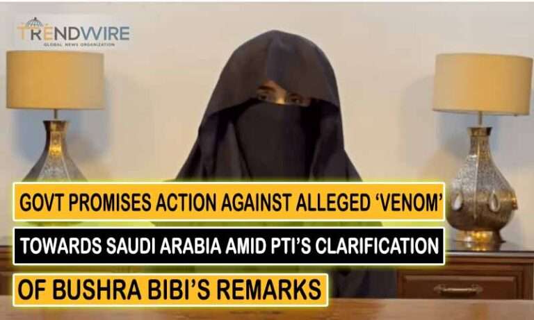 Govt Promises Action Against Alleged ‘Venom’ Towards Saudi Arabia Amid PTI’s Clarification of Bushra Bibi’s Remarks