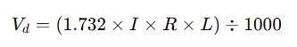 Voltage Drop Formula