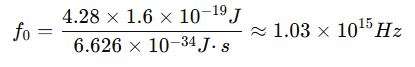 Work Function and Threshold Frequency Formula