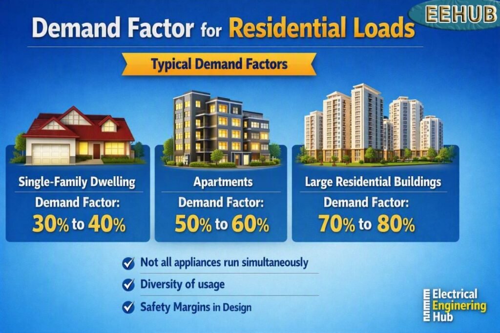 Demand factor for Residential loads