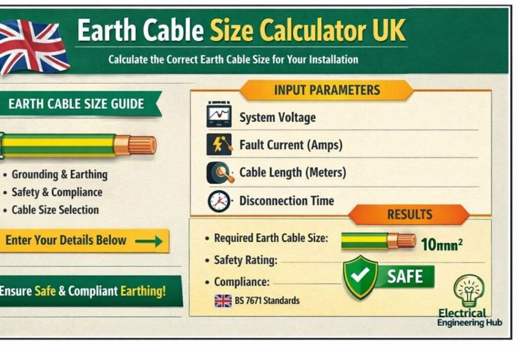 Earth Cable Size Calculator UK