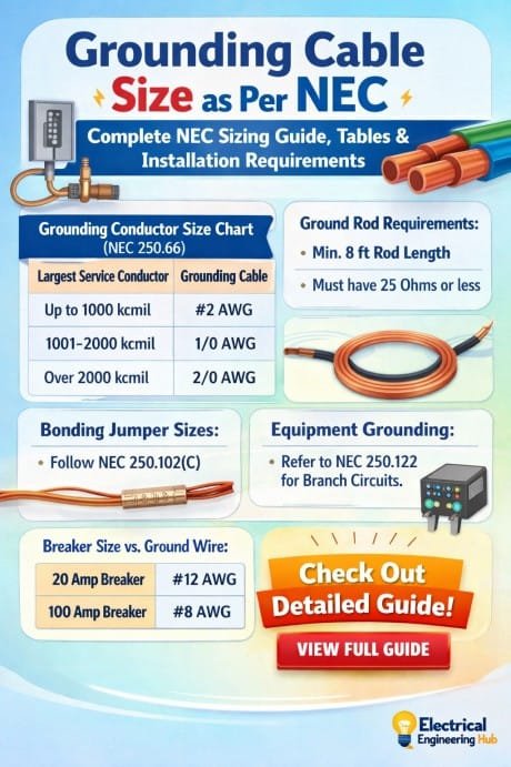 Grounding Cable Size as Per NEC Complete NEC Sizing Guide, Tables & Installation Requirements