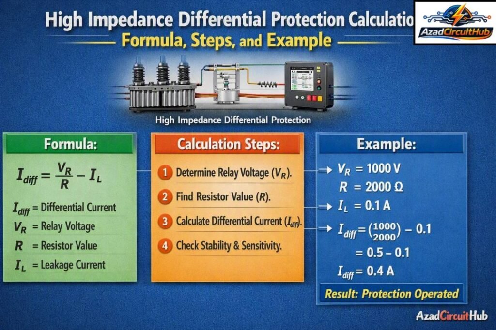 High Impedance Differential Protection Calculation Formula, Steps, and Example