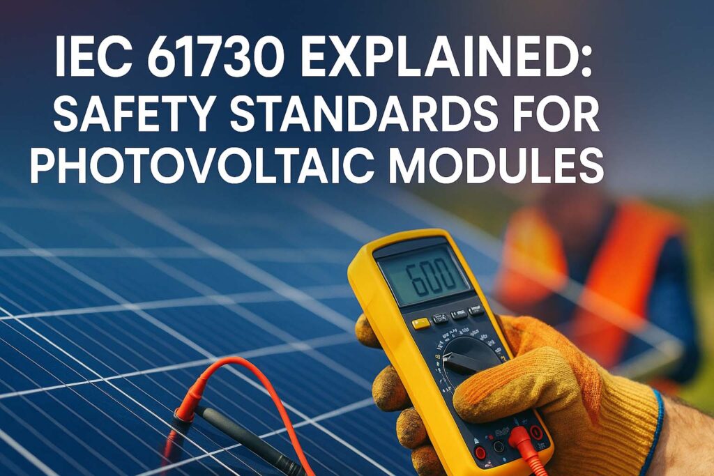 IEC 61730 Explained: Safety Standards for Photovoltaic Modules 1 IEC 61730 Explained: Safety Standards for Photovoltaic Modules