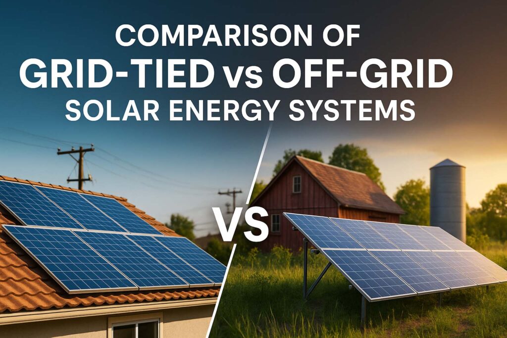 Comparison of Grid-Tied vs Off-Grid Solar Energy Systems: What You Must Know in 2025 1 Comparison of Grid-Tied vs Off-Grid Solar Energy Systems: What You Must Know in 2025