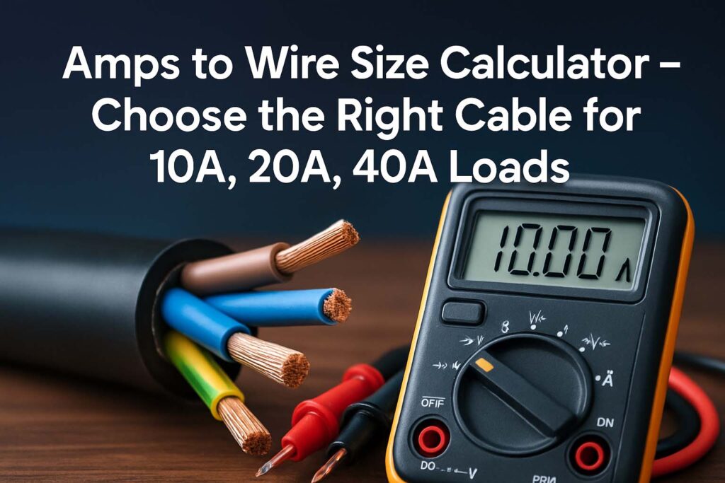 Amps to Wire Size Calculator – Choose the Right Cable for 10A, 20A, 40A Loads