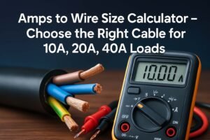 Amps to Wire Size Calculator – Choose the Right Cable for 10A, 20A, 40A Loads 2 Amps to Wire Size Calculator – Choose the Right Cable for 10A 20A 40A Loads Amps to Wire Size Calculator – Choose the Right Cable for 10A, 20A, 40A Loads