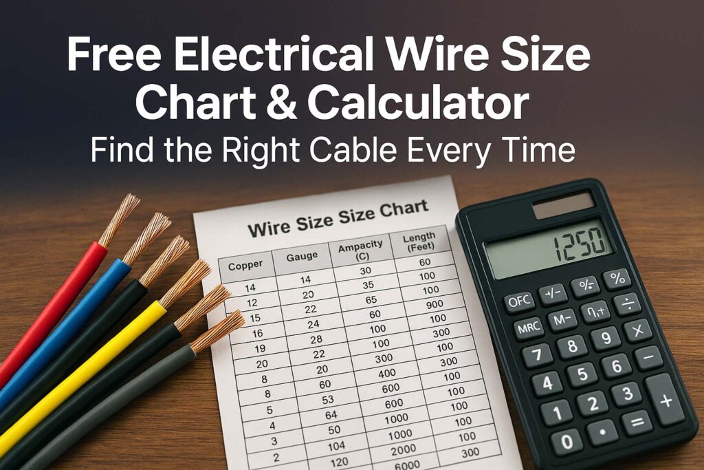 Free Electrical Wire Size Chart & Calculator – Find the Right Cable Every Time 1 Free Electrical Wire Size Chart & Calculator – Find the Right Cable Every Time