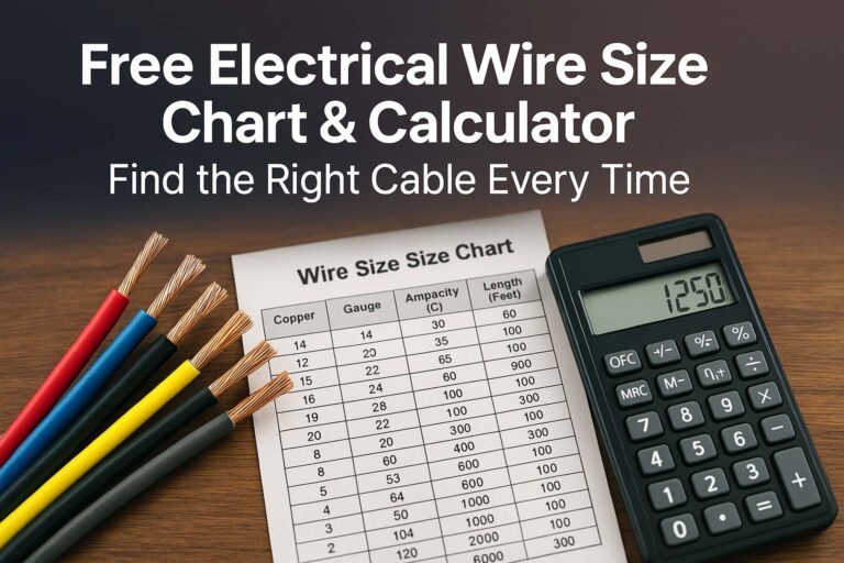 Free Electrical Wire Size Chart & Calculator – Find the Right Cable Every Time