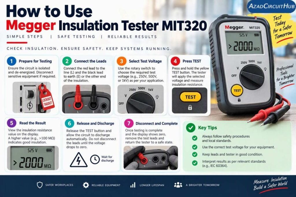How to Use Megger Insulation Tester MIT320
