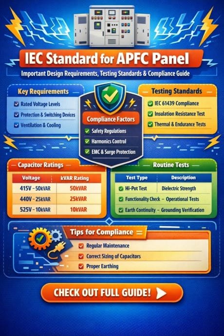 IEC Standard for APFC Panel: Important Design Requirements, Testing Standards & Compliance Guide 6 IEC Standard for APFC Panel Important Design Requirements, Testing Standards & Compliance Guide