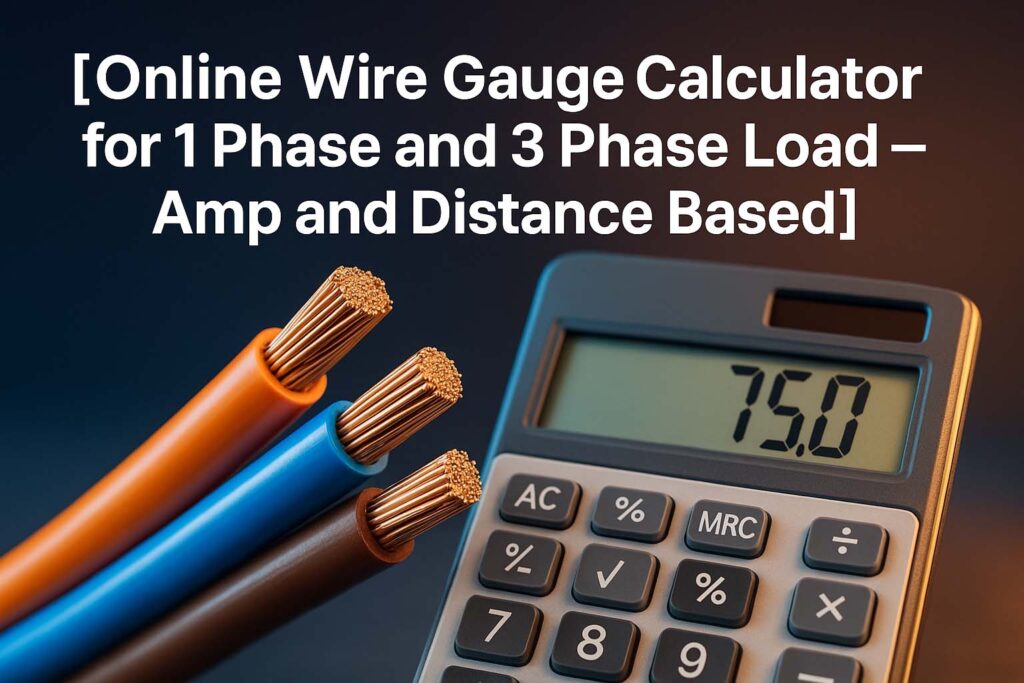 Online Wire Gauge Calculator for 1 Phase and 3 Phase Load – Amp and Distance Based 1 Online Wire Gauge Calculator for 1 Phase and 3 Phase Load – Amp and Distance Based