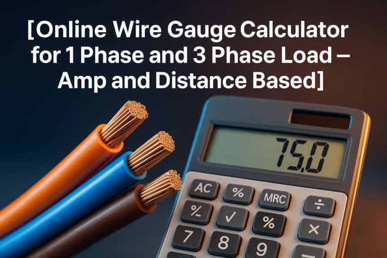 Online Wire Gauge Calculator for 1 Phase and 3 Phase Load – Amp and Distance Based