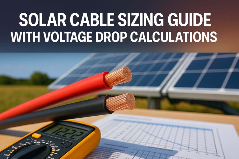 Solar Cable Sizing Guide with Voltage Drop Calculations