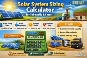 Solar System Sizing Calculator for Tubewells Farms Solar System Sizing Calculator for Tubewells & Farms