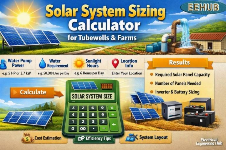 Solar System Sizing Calculator for Tubewells & Farms