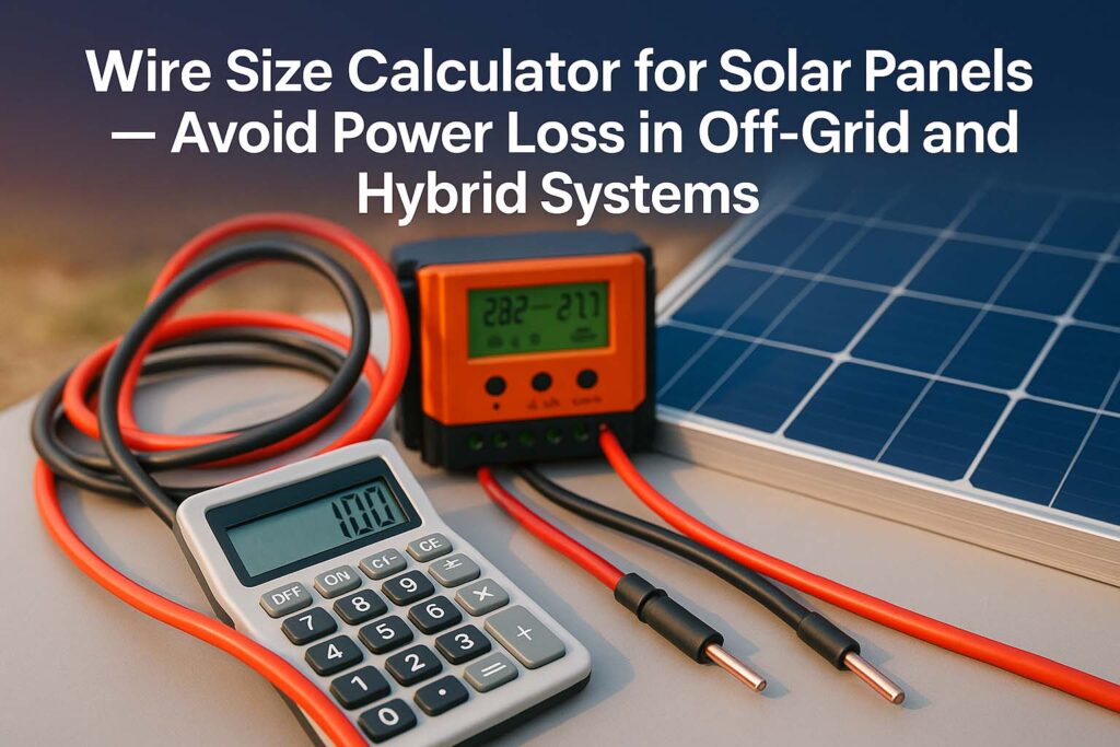 Wire Size Calculator for Solar Panels – Avoid Power Loss in Off-Grid and Hybrid Systems 1 Wire Size Calculator for Solar Panels – Avoid Power Loss in Off-Grid and Hybrid Systems