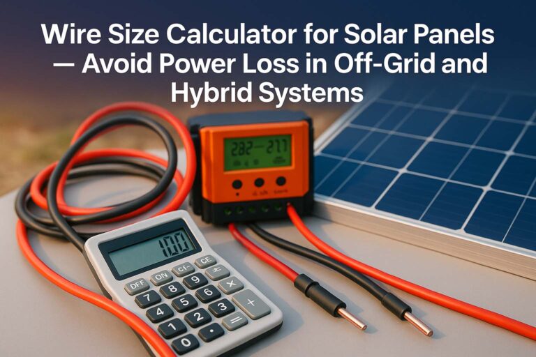 Wire Size Calculator for Solar Panels – Avoid Power Loss in Off-Grid and Hybrid Systems