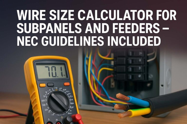 Wire Size Calculator for Subpanels and Feeders – NEC Guidelines Included