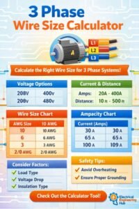 3 Phase Wire Size Calculator : Electrical Engineering Hub