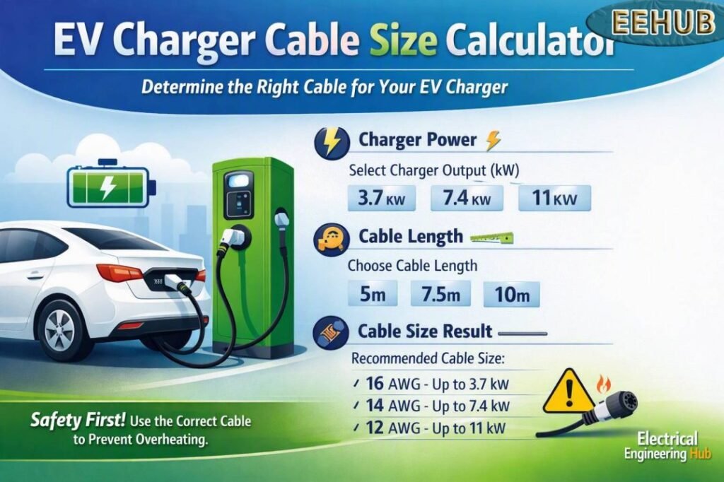 EV Charger Cable Size Calculator 1 EV Charger Cable Size Calculator