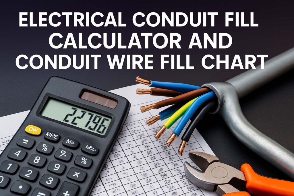 Electrical Conduit Fill Calculator and Conduit Wire Fill Chart