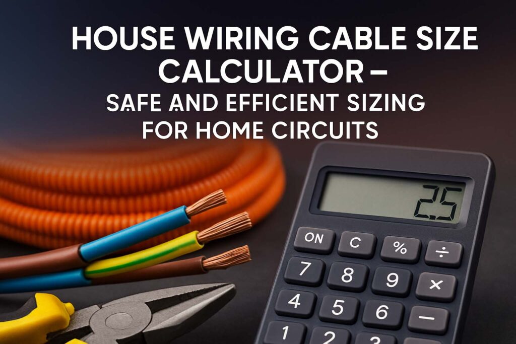 House Wiring Cable Size Calculator – Safe and Efficient Sizing for Home Circuits 1 House Wiring Cable Size Calculator – Safe and Efficient Sizing for Home Circuits