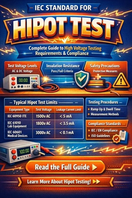 IEC Standard for Hipot Test – Complete Guide to High Voltage Testing Requirements & Compliance