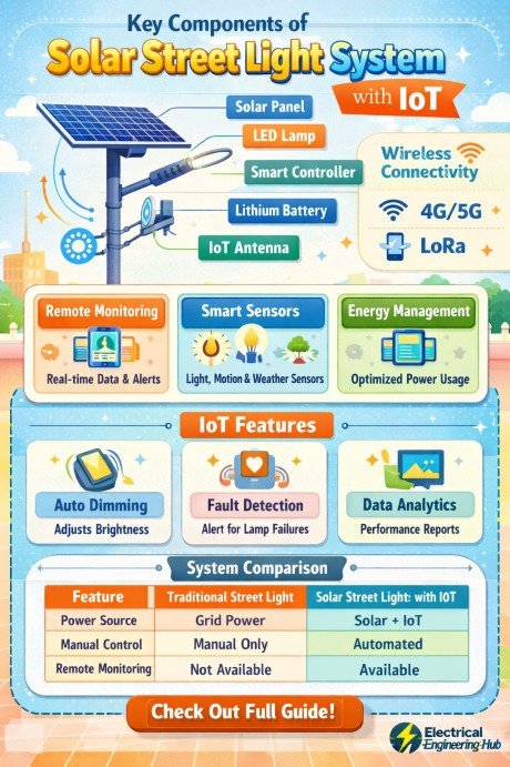 Key Components of Solar Street Light System with IoT