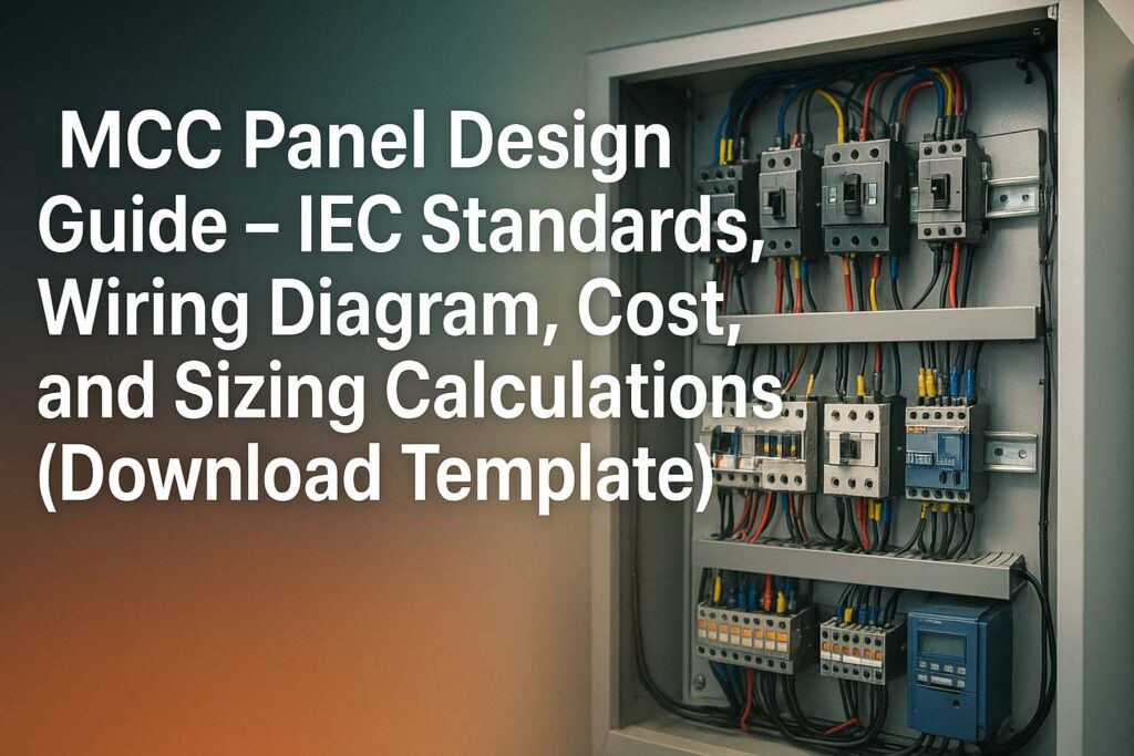 MCC Panel Design Guide – IEC Standards, Wiring Diagram, Cost, and Sizing Calculations (Excel Template) 1 MCC Panel Design Guide – IEC Standards, Wiring Diagram, Cost, and Sizing Calculations (Excel Template)