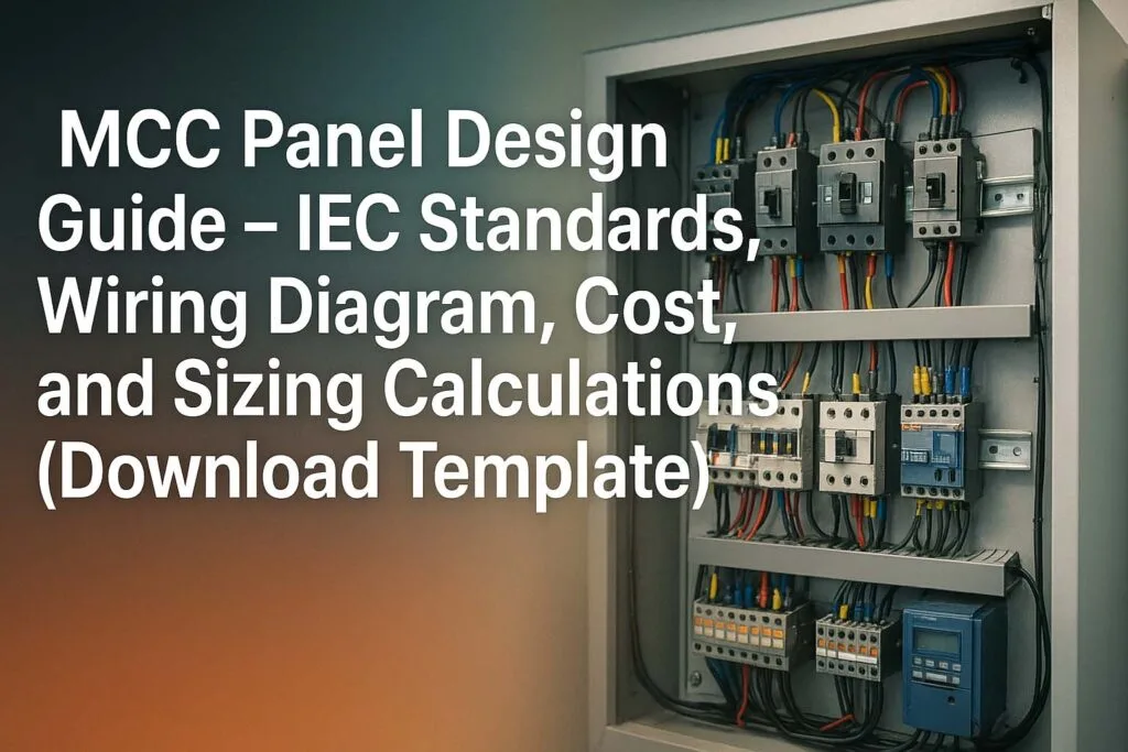 MCC Panel Design Guide – IEC Standards, Wiring Diagram, Cost, and Sizing Calculations (Excel Template)