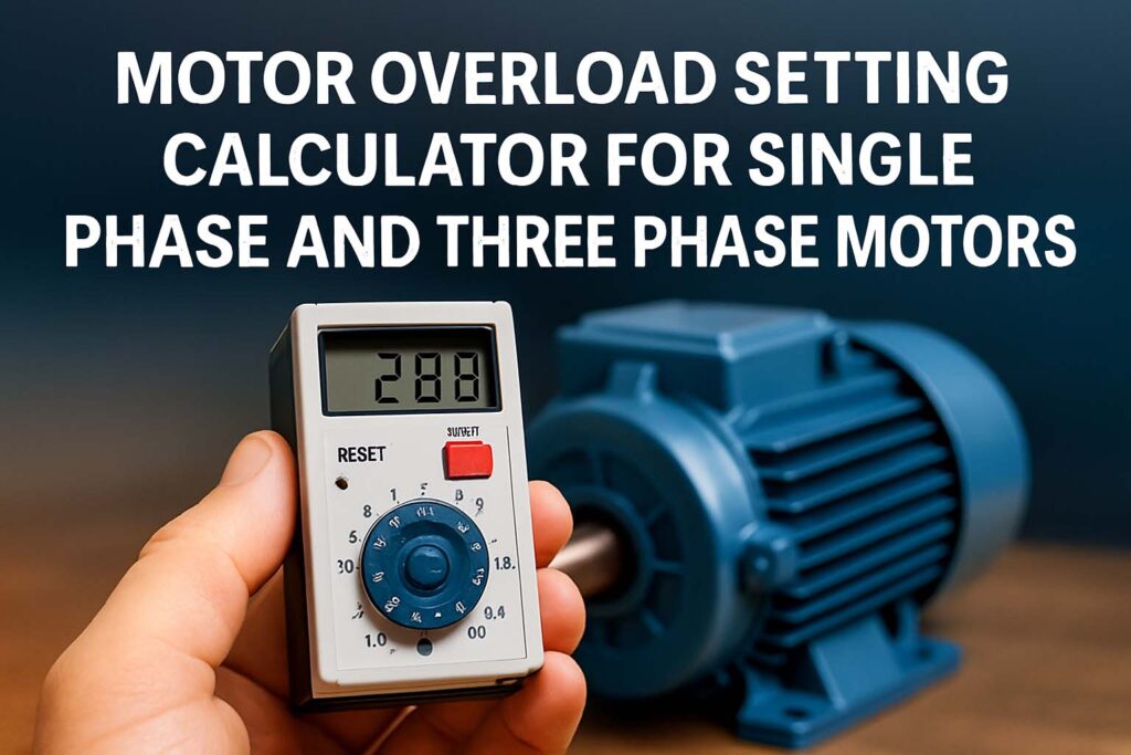 Motor Overload Setting Calculator for Single and Three Phase Motors 1 Motor Overload Setting Calculator for Single and Three Phase Motors