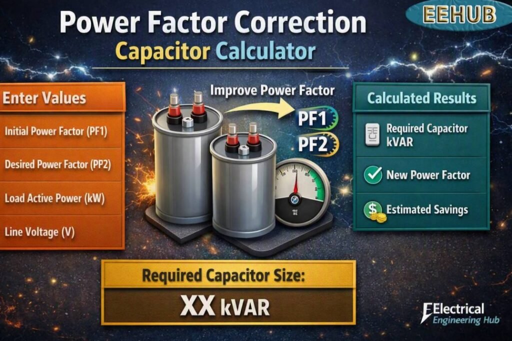Power Factor Correction Capacitor Calculator: Best Tool 1 Power Factor Correction Capacitor Calculator