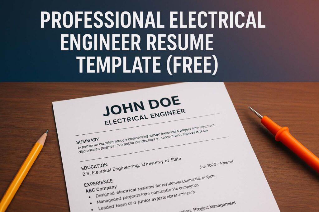 Professional Electrical Engineer Resume Template (Free) 2 Professional Electrical Engineer Resume Template (Free)