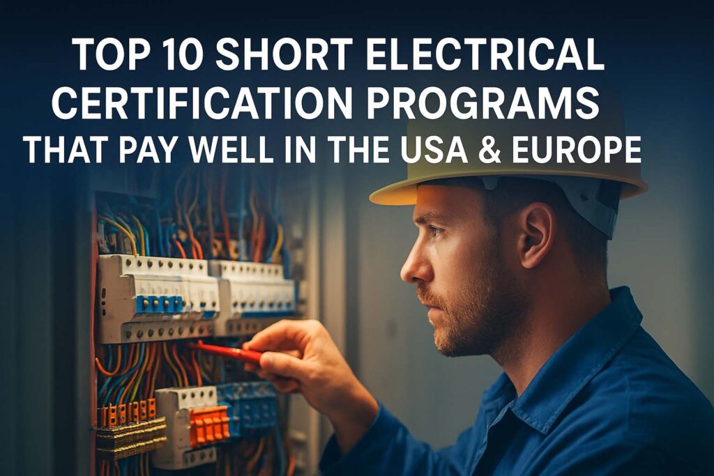 Top 10 Short Electrical Certification Programs That Pay Well in the USA & Europe 1 Top 10 Short Electrical Certification Programs That Pay Well in the USA & Europe