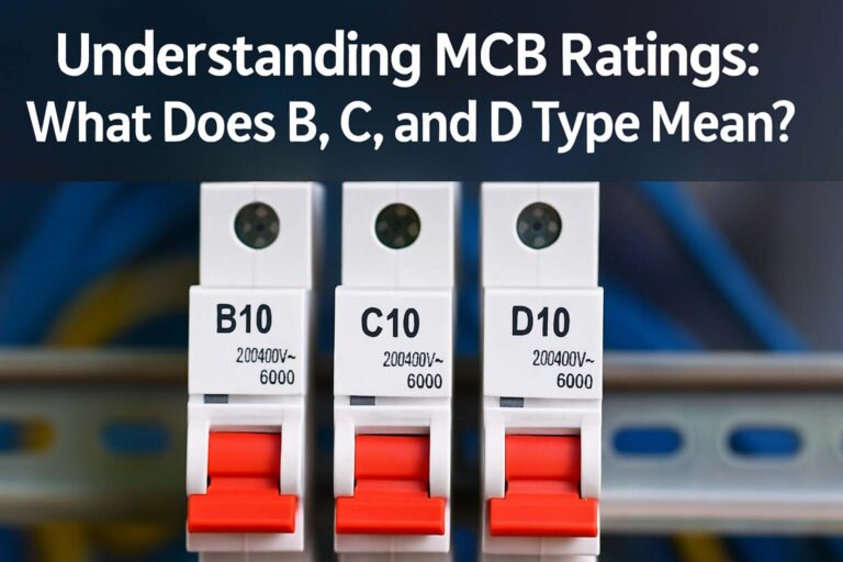 Understanding MCB Ratings: What Does B, C, and D Type Mean?