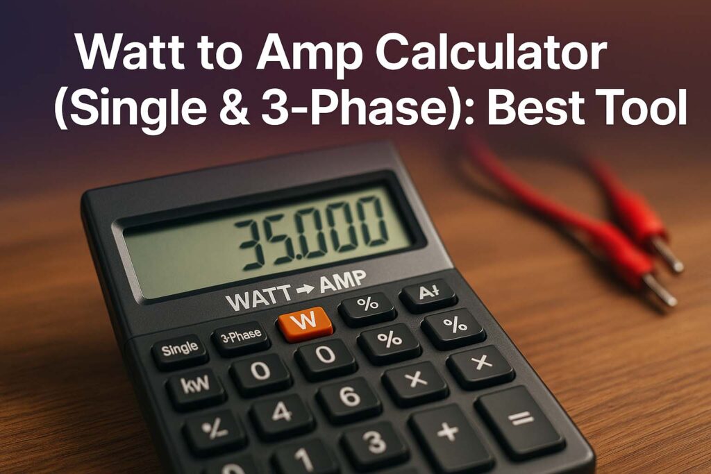 Watt to Amp Calculator (Single & 3-Phase) Best Tool