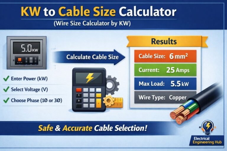 KW to Cable Size Calculator (Wire Size Calculator by KW) 13 KW to Cable Size Calculator (Wire Size Calculator by KW)