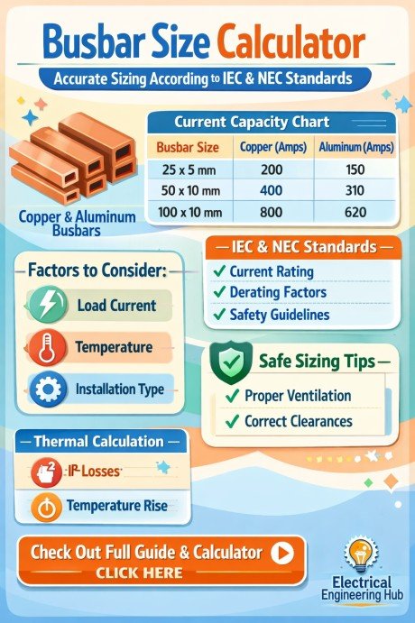 Busbar Size Calculator – Accurate Sizing According to IEC and NEC Standards