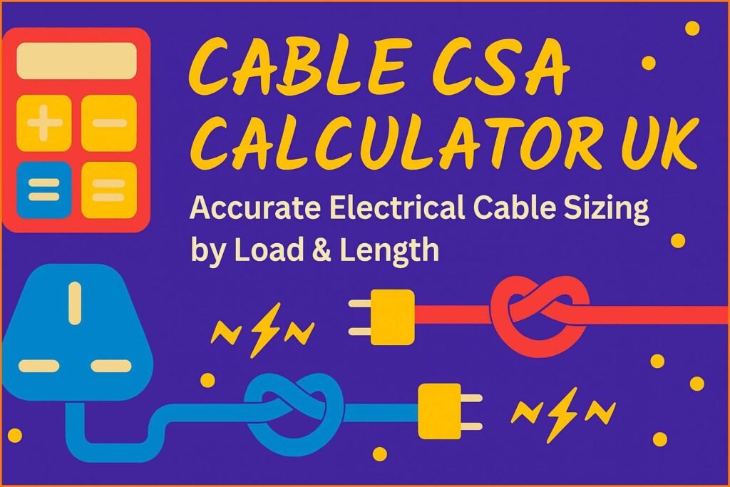 Cable CSA Calculator UK – Accurate Electrical Cable Sizing by Load & Length 1 Cable CSA Calculator UK – Accurate Electrical Cable Sizing by Load & Length