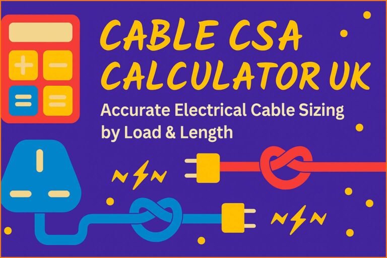 Cable CSA Calculator UK – Accurate Electrical Cable Sizing by Load & Length 3 Cable CSA Calculator UK – Accurate Electrical Cable Sizing by Load & Length