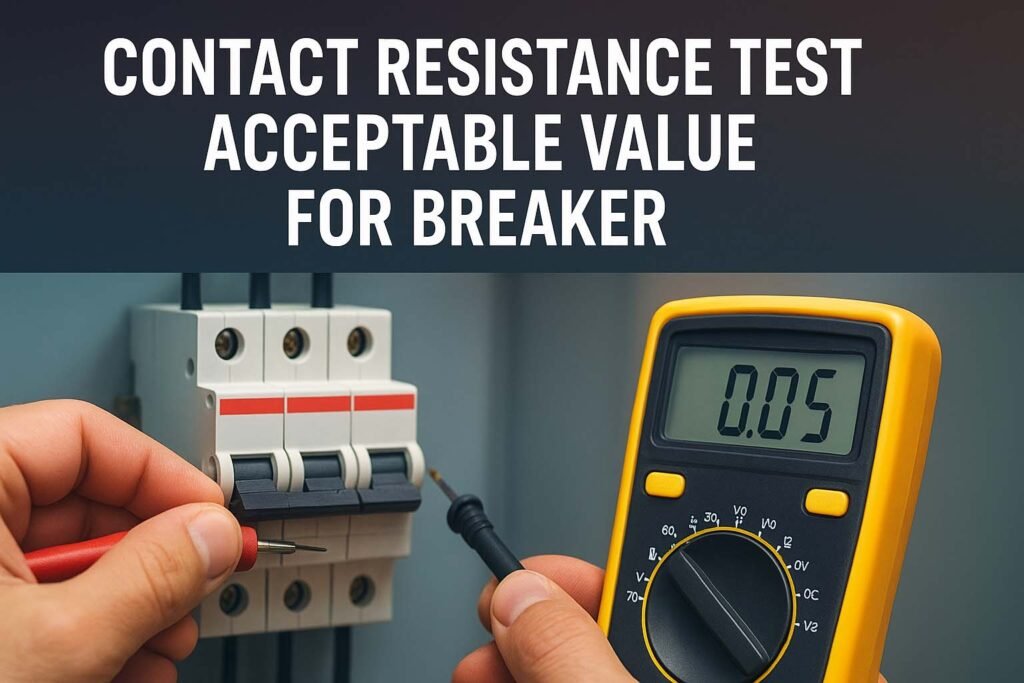 Contact Resistance Test Acceptable Value for Breaker 1 Contact Resistance Test Acceptable Value for Breaker