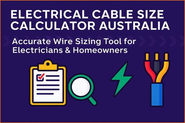 Electrical Cable Size Calculator Australia – Accurate Wire Sizing Tool for Electricians & Homeowners